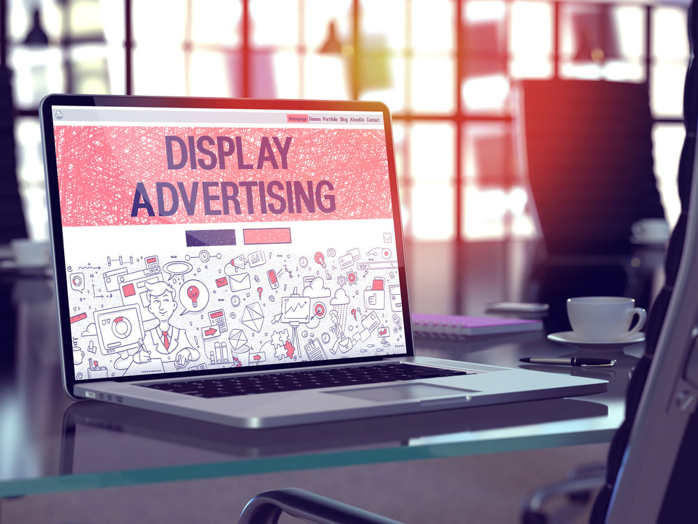 Display advertising on a computer screen at an office