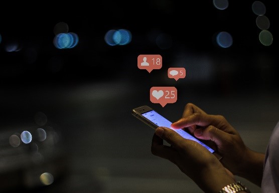 Person using social media management
