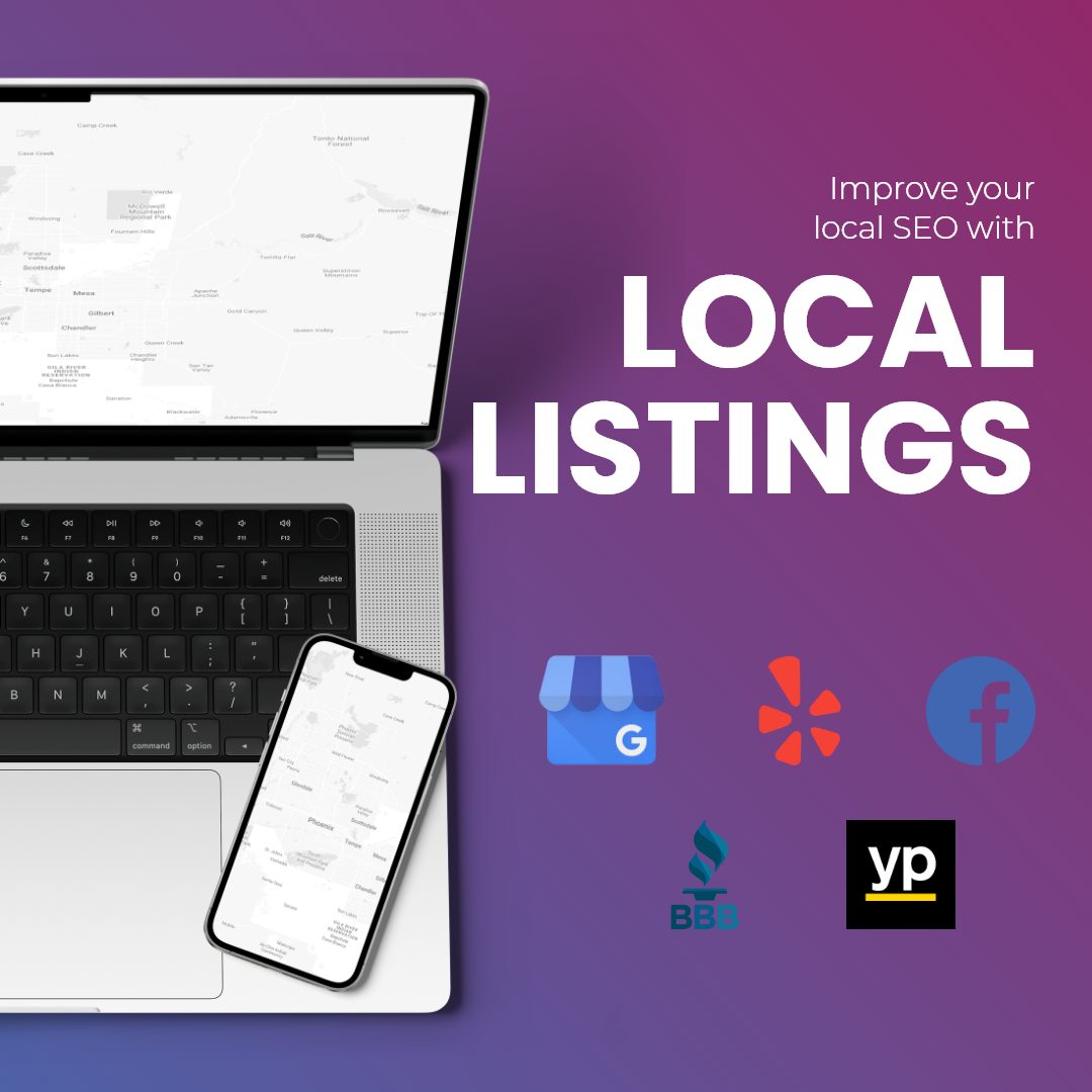 local listing management - image of computer and local listings