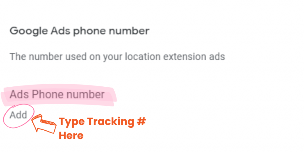 Adding A Tracking Number to Google Business Profile