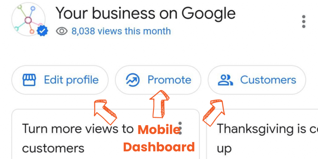 Business Profile Mobile Dashboard