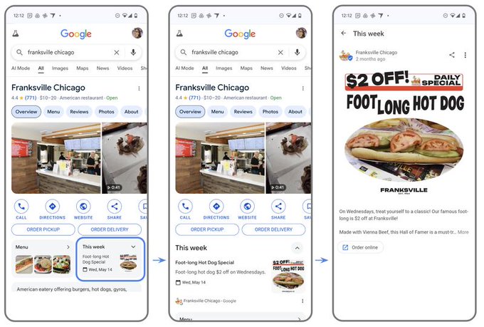 google business profile food and drink
