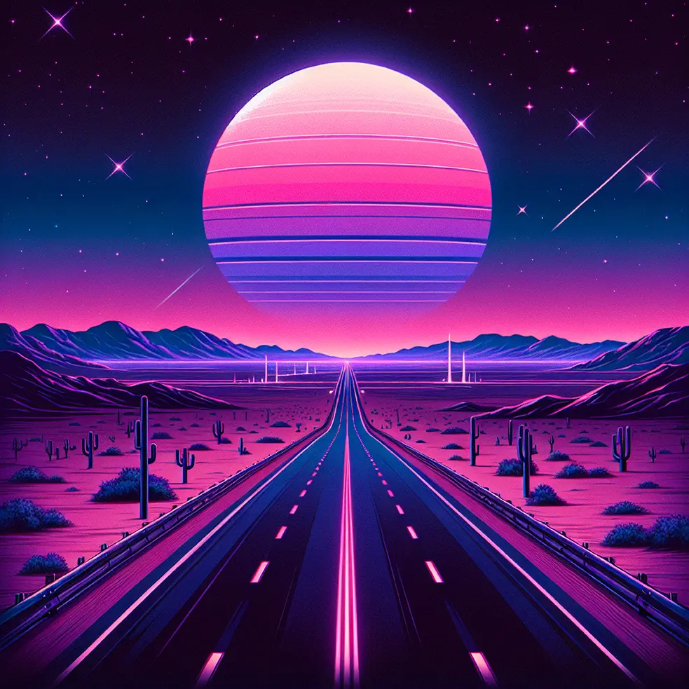 neon desert road
