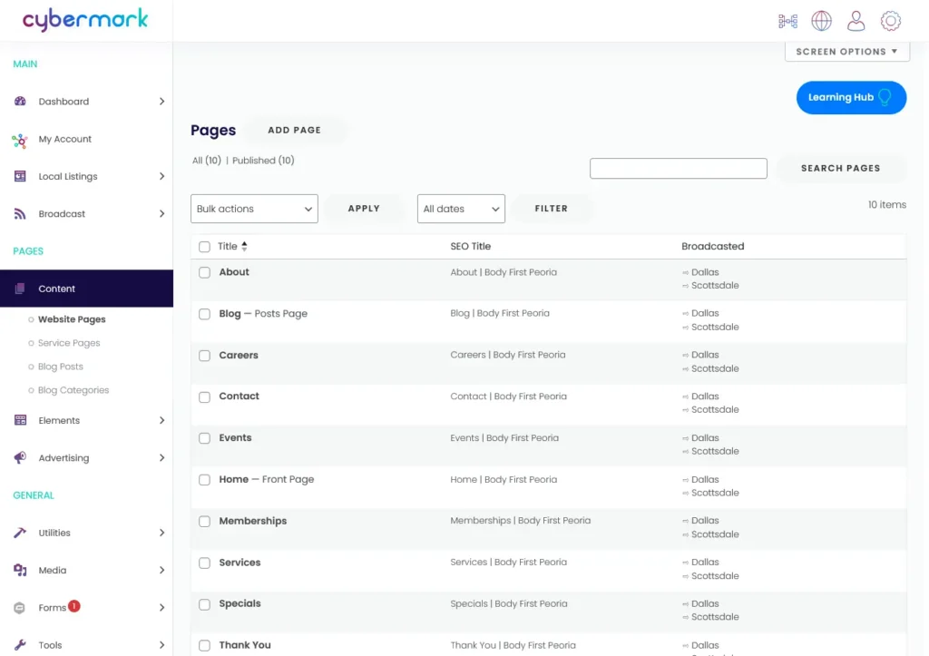 franchise platform CMS central content